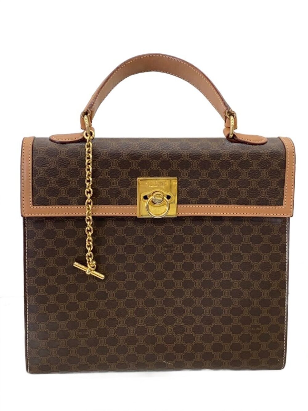 Celine Macadam canvas Kelly handbag brown